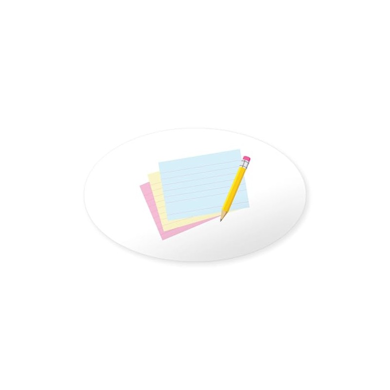 CafePress Pencil Note Cards Sticker Sticker (Oval 50 pk)