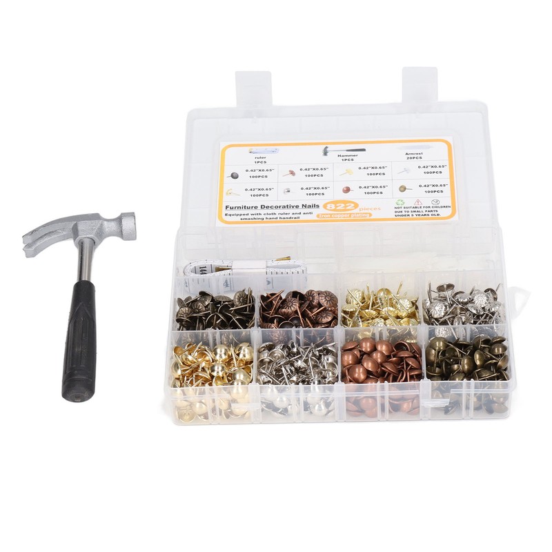 822 Pcs Upholstery Tack 8 Colour Carbon Steel Furniture Decorative