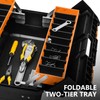 DNA MOTORING 2-Layer Lockable Tool Box Plastic Portable Storage Folding