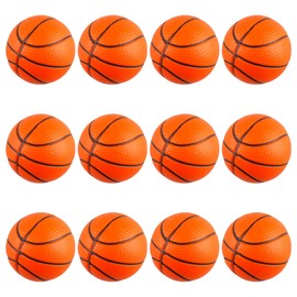 Lotsdonxia 12 Pcs Mini Foam Squeeze Balls Small Portable Stress Relief Ball Set Soft Anti-Stress Toys for Children & Adults Parties and Daily Use (Basketball)