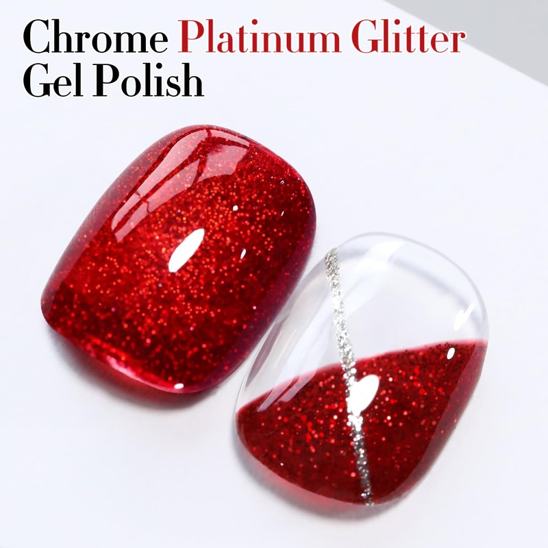 Double Rhythm 15ML Glitter Gel Polish Shimmer Reflective Holographic Color