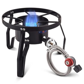 55,000BTU Propane Burner Camping Stove,Gas Stove Burner Cooker for Outdoor Cooking for Turkey Fry,Homebrewing,Crawfish Boil,and More!