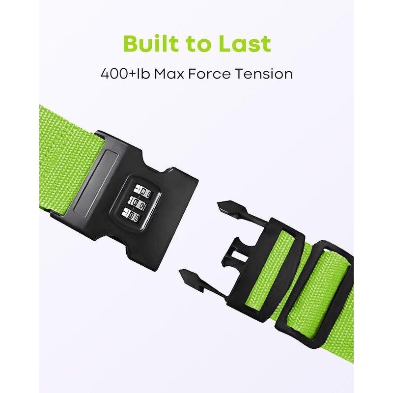 4 Pack Luggage Straps with Combination Lock and Name ID