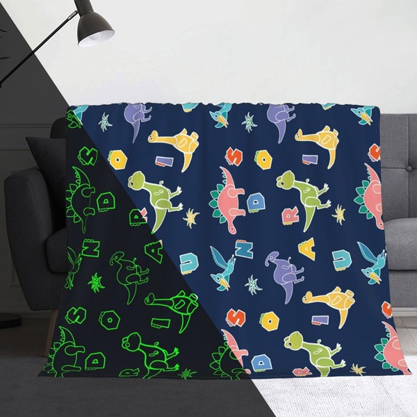MOYORA Glow In The Dark Blanket Dinosaur Throw Blankets for
