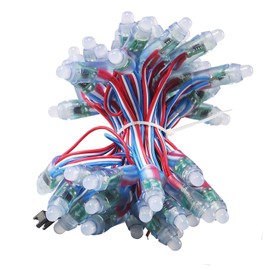 REXTiN® WS2811 Pixels Digital Addressable LED String Lights Waterproof RGB Full Color 12mm DC 12V (DC12V 50pcs)