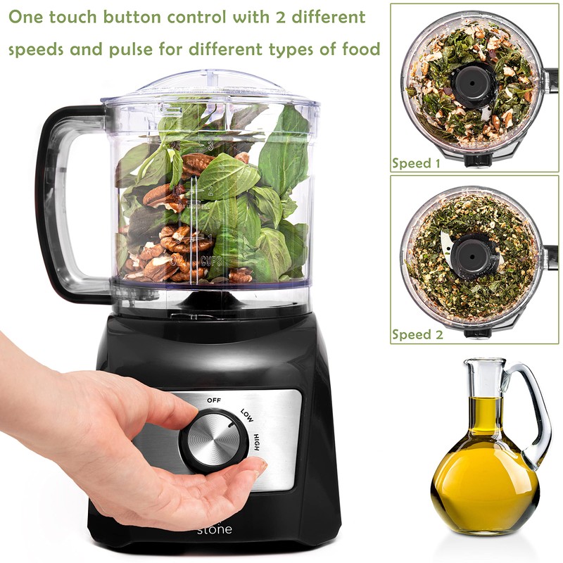 Moss & Stone 3 Cup Mini Food Processor, Strong Vegetable