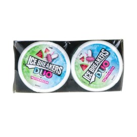 Ice Breakers, Duo Watermelon Flavored Sugar-Free Can 8 Count - 1.3 oz