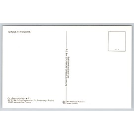 Coral-Lee Golden Age of Hollywood Actress Dancer Singer Ginger Rogers 1980 Postcard