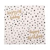 20 Napkins 'Happy Birthday' Dots 33 x 33 cm Black