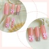 Bow Press on Nails Long Square False Nails with Colorful