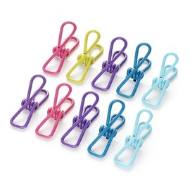 10 Pack Chip Clips, Bag Clips, Clothes Pins, Reusable Metal Heavy Duty PVC-Coated Wire Utility Holders for Kitchen Food Storage, Windproof Laundry Clothespins, Office, Rust Resistant, Assorted Colors