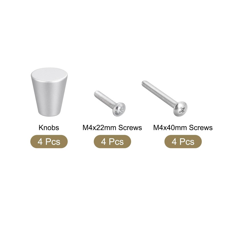 sourcing map 20x23mm Drawer Knobs, 4pcs Aluminum Alloy Wardrobe Pull