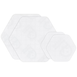 GEAR AID Tenacious Tape Hex – 2.5” & 1.5” Repair Patches (4 Patches: Two 2.5” & Two 1.5”, Clear) – Peel-and-Stick Outdoor Nylon Fabric to Fix Holes and Burns in Down Jackets, Rain Gear and Tents