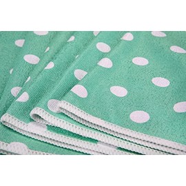 Aqua Clean Crystal Cleaning Cloths in Polka Dot Design 8 Pieces Green