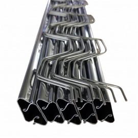 Farm Plastic Supply - Spring Wire & Lock Channel - (10 Pack) - Steel 6.5 ft Spring Lock Track & U-Channel Bundle for Greenhouse Plastic Polyethylene Film or Shade Cloth