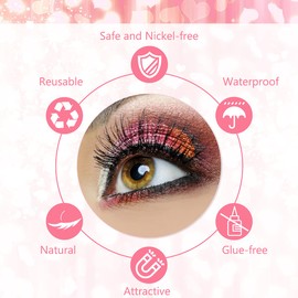 URAQT Magnetic Eyelashes with Eyeliner Kit, 3 Pairs Reusable 3D False Eyelashes, Waterproof Magnetic Liquid Eyeliner, Natural Look Magnetic Lashes for Makeup Eyelashes Extension