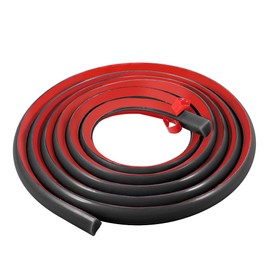 PAMISO 1/2 Inch Flexible Quarter Round Molding, 9.8Ft Trim Molding with Self Adhesive for Wall Tile Edge Floor Corner, Staircase Cabinet Tub (Black)