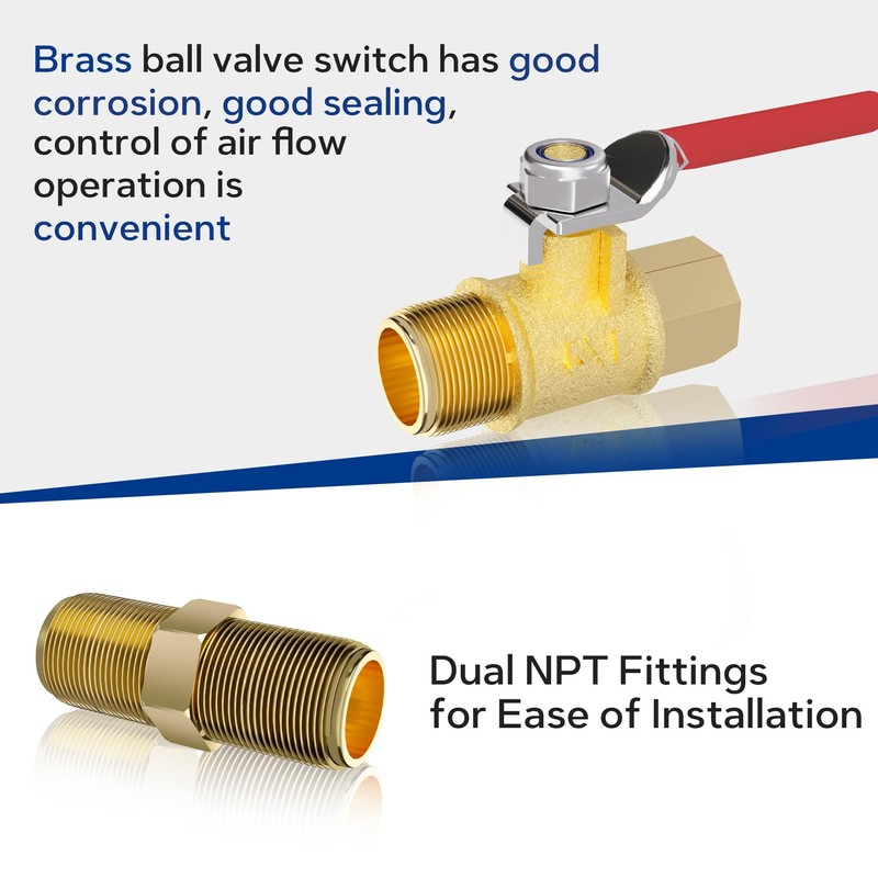 NEWPO 3/8'' NPT Air Drying System,Double Compressed Air Regulator with