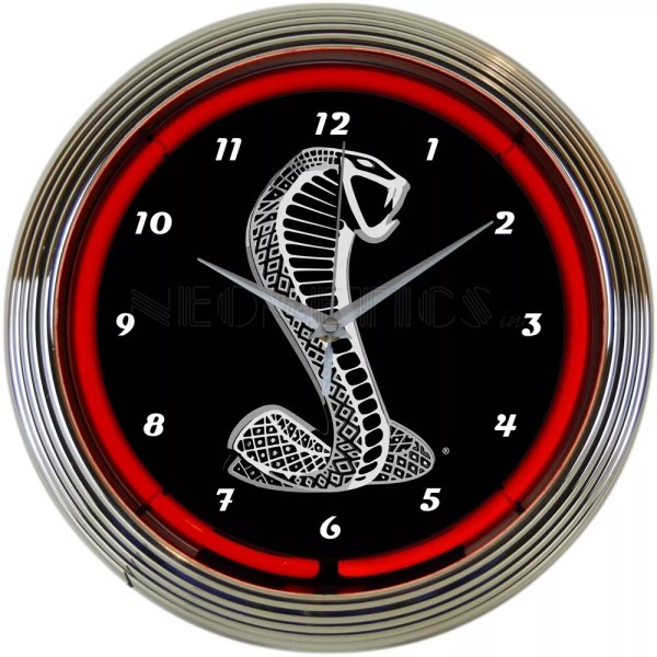 Ford Super Snake Mustang Cobra Neon Sign Clock garage wall