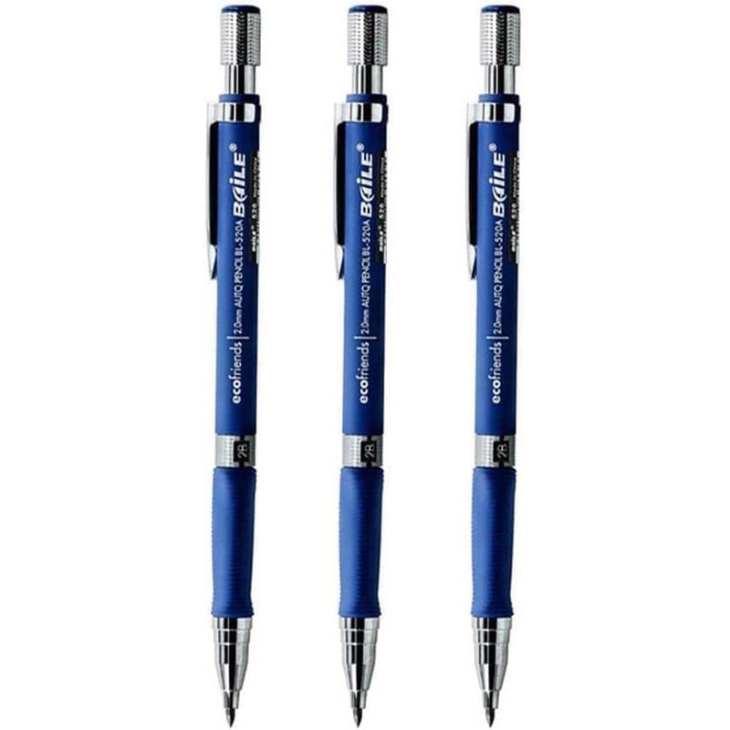 Zhhuoc 1Pc Black Mechanical Pencil 2.0mm 2B Automatic Pencils, Lead