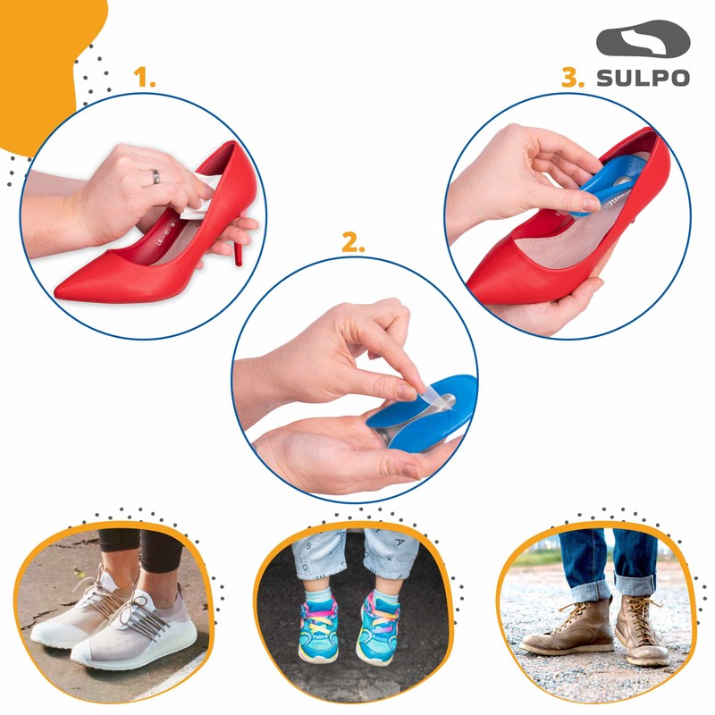 SULPO 2 Pairs Gel Heel Protectors for Pressure Pain for