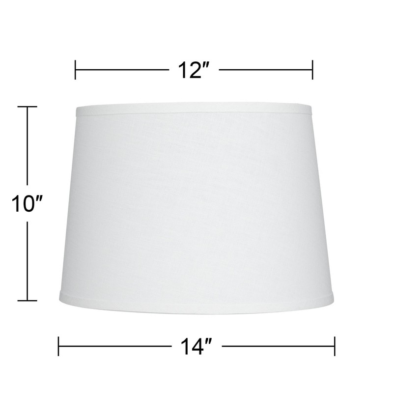 Hardback Tapered Drum Lamp Shade White Medium 12" Top x