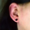 18ct Gold Filled Womens Stud Earrings with Black CZ Crystals