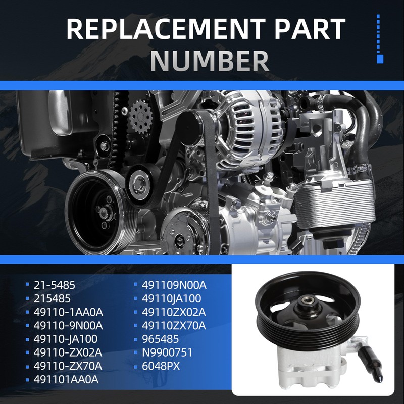 21-5485 Power Steering Pump with Pulley & Bracket Fit for