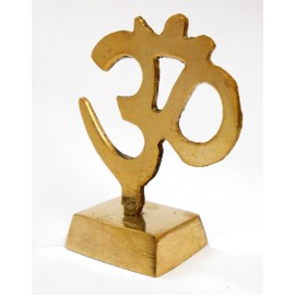 Crafts of India Handcrafted Brass Om/Aum Table Top Decor - Elegant Spiritual Yoga Meditation Symbol for Home or Office