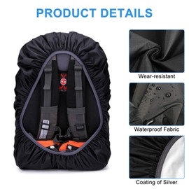 Kunoli Rain Cover Backpack, 2 Pieces Reflective Backpack Rain Cover, Rain Cover School Bag Waterproof Rain Cover Backpack for Outdoor Camping Hiking Rain Cover for School Backpack (A, M)