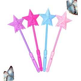 KICHOUSE 5pcs Star Shaped Glow Sticks Luminous Birthday Party Light Sticks Creative Hollow out Design for Concerts Festivals Celebrations Lightweight Portable Party Supplies Random Color