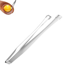 Chalazae Egg Removal Tool for Eggs, Right Chalaza Removal Tool, Stainless Steel Tongs, Non-Slip Ice Clip, 15 cm, Silver
