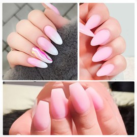 Pink Acrylic Powder for Nails, Professional Acrylic Nail Powder,Lasting Acrylic Powder for Extension French Nail Art, Acrylic Nail Supplies Sets for Nails Beginners or Salon (1.58oz)