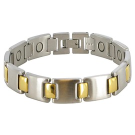 Gem Avenue Mens 13mm Stainless Steel Two Tone Therapy 8.5 inch Bracelet