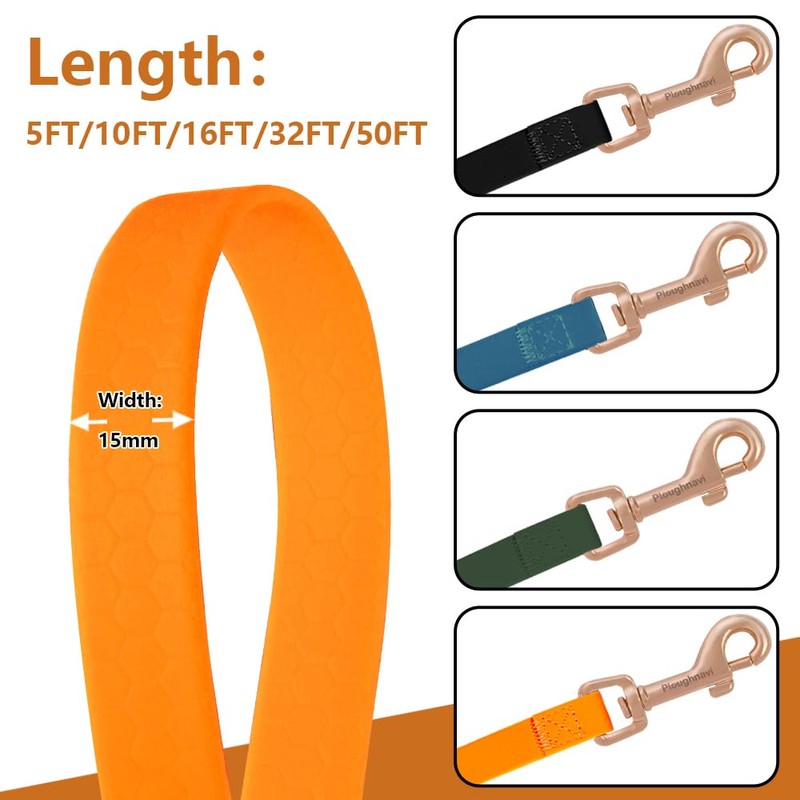 Robust and weatherproof training lead for dogs practical and (orange,