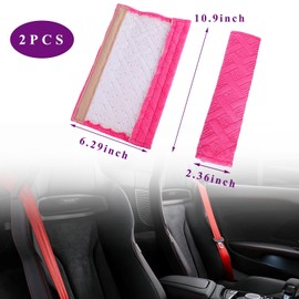 Dickno 2 PCS Car Seat Belt Pads Cover, Soft Comfortable Safe Belt Shoulder Strap Covers Harness Pad Helps Protect Your Neck and Shoulder, Universal Interior Accessories for Most Vehicles (Pink)