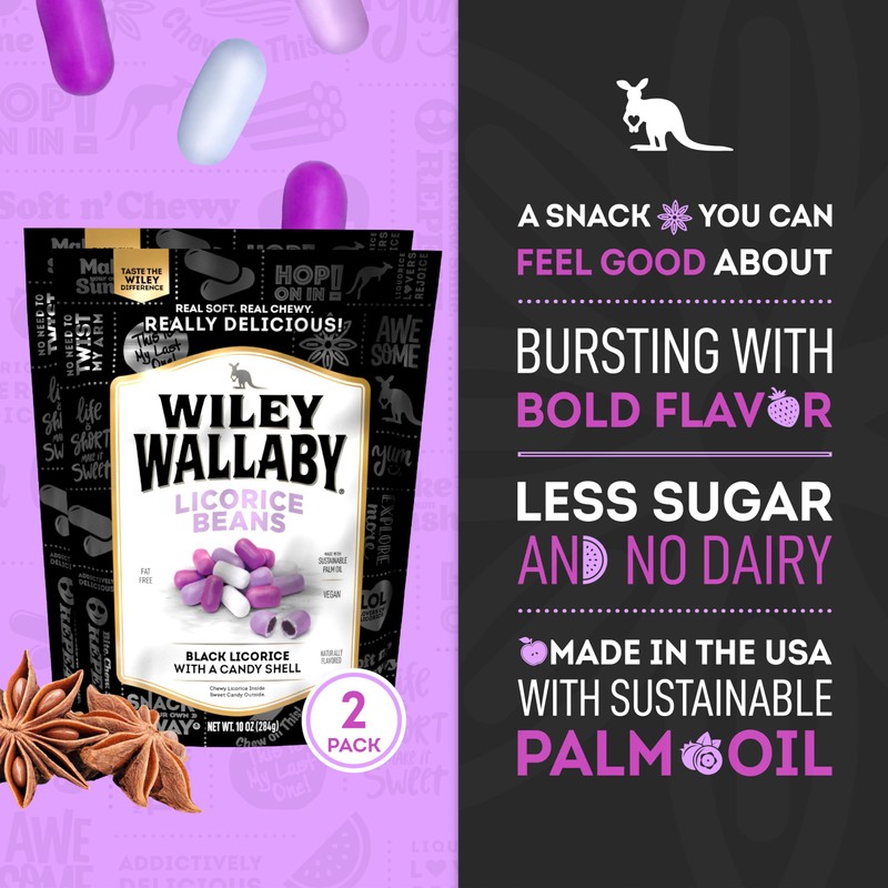 Wiley Wallaby 7.05 Ounce Classic Black Gourmet Australian Style Soft