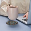 Famame 6 Pcs Mexican Floral Navajo Pattern Leather Coasters for