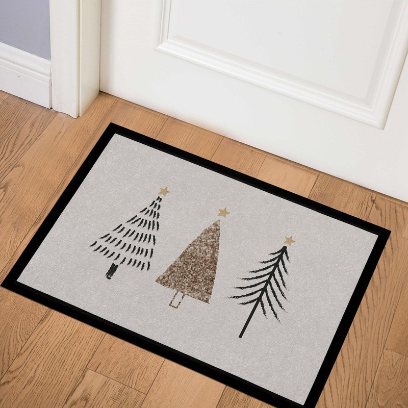 MoonWorks® Doormat Winter Trees Skandi Style Merry Christmas Non-Slip &
