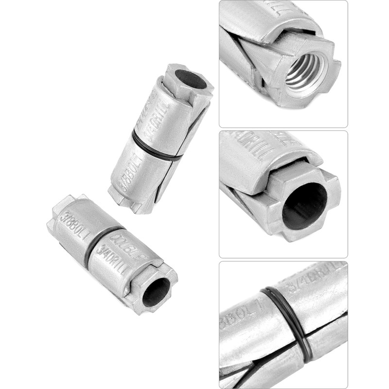 Qwork 3/8/''-16 Double Expansion Anchor, 25 Pcs Zinc Plated Shield
