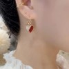 Distinctive Heart-Shaped Dangling Earrings with a Glossy End, Elegantly Easy