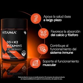 VITANNA® Vitamina D3 + K2 | MCT Oil en Softgel | 3 meses