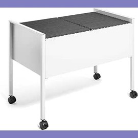 Durable ECO - Carro de archivos con suspensión para 100 A4, color gris y negro                                                                        