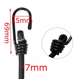 SyiXute Pack of 10 Elastic Straps with Hooks, Luggage Straps with Hooks, in 4 Lengths, Black, Extra Strong Tie Down Straps with Hooks for Tarps, Bicycles, Motorcycles, Car Loads, etc