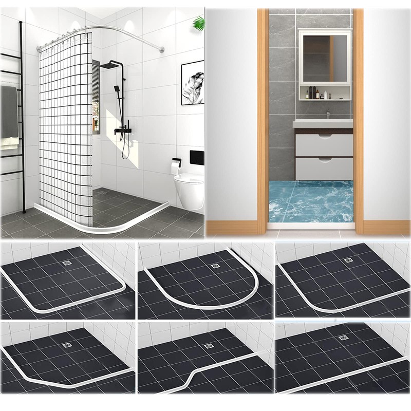 3.5" High Collapsible Shower Threshold Water Dam 98"Shower Water Splash