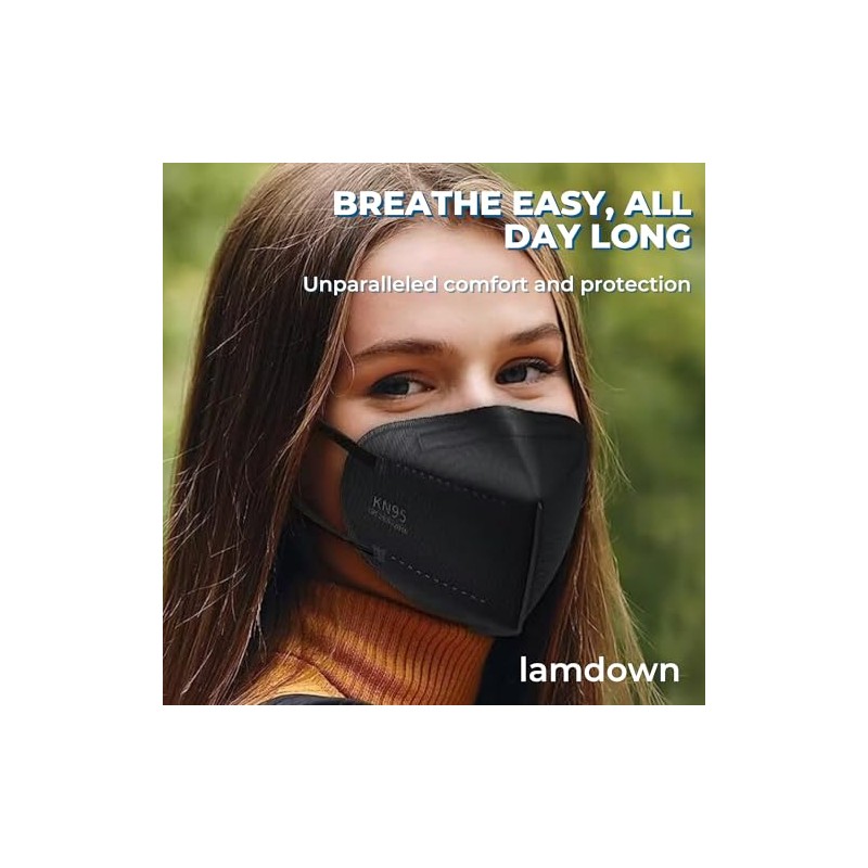 (50-Pack) KN95 Face Masks, Individually Wrapped, Premium Disposable Dust Mask,