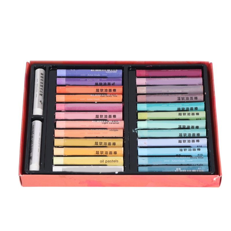 26pcs Oil Pastels 24 Colors Soft Creamy Safe Reliable DIY