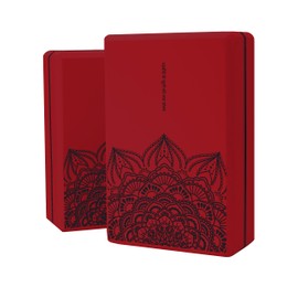 LaiEr Yoga Blocks (Set of 2) 9 x 6 x 3 Inch High Density EVA Foam Brick, Non-Slip Surface Soft and Lightweight for Yoga, Pilates, Meditation in Red