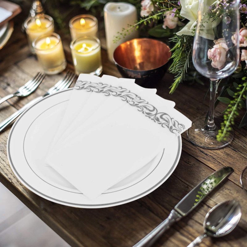 FOCUSLINE 200 Linen Feel Disposable Bathroom Napkins, Soft and Absorbent
