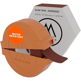 Motivo Cinta Cicatriz - Rollo De 200” X1” (20 Tiras) | Cinta Cicatriz Resistente Al Agua Y Al Sudor, Sin Látex, Sticks Por 3-5 Días | Cinta Cicatriz Para Cicatrices Quirúrgi